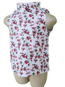 Faye Red Floral Crop Top for Girls