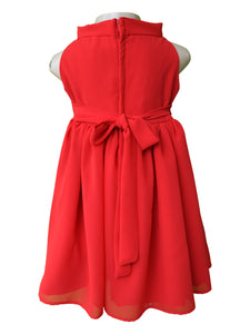 Faye Red Georgette Highneck Dress