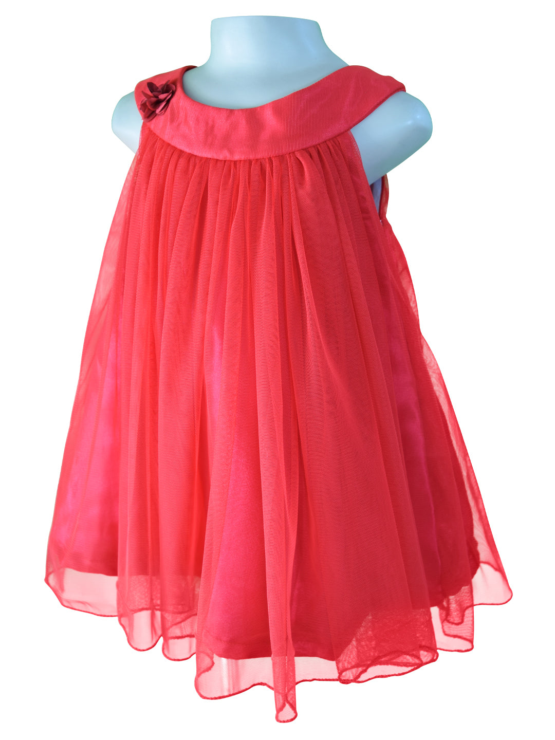 Dresses for Kids_Faye Red Net Swing Dress