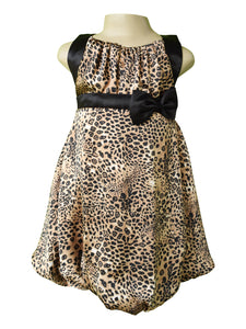Kids Dress | Faye Satin Animal Print Dress