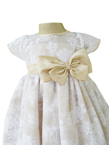 Faye White & Champagne Dress for girls