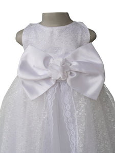 Gown for kids_Faye White Embroidered Gown