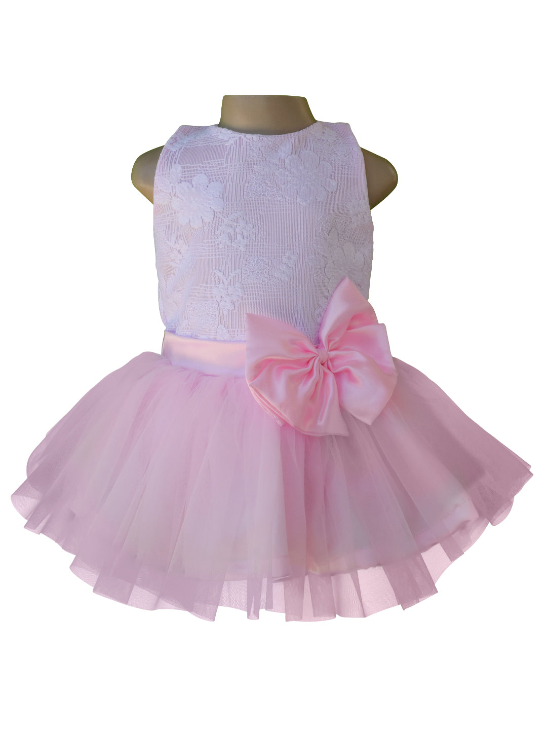 Dress for girl_Faye White Lace Pink Net Tutu Dress 