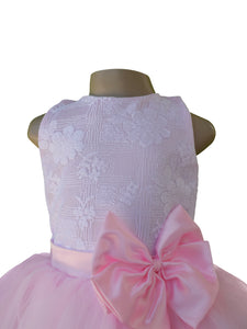 baby dress_Faye White Lace Pink Net Tutu Dress