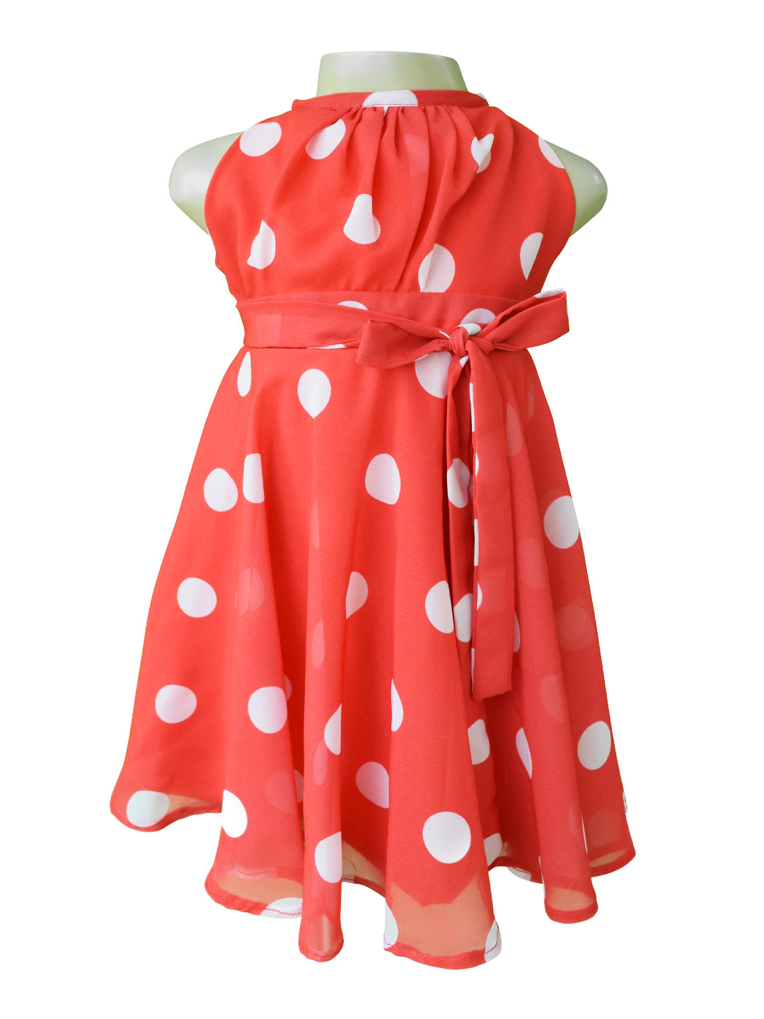 Dress for Kids_Faye White on Red Polka Dress