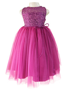 Gown for Kids | Faye Wine Embroidered Gown
