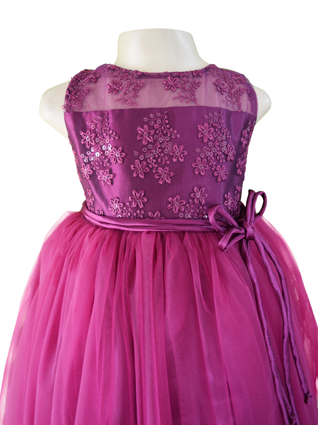 Gown for Girls_Faye Wine Embroidered Tie Gown