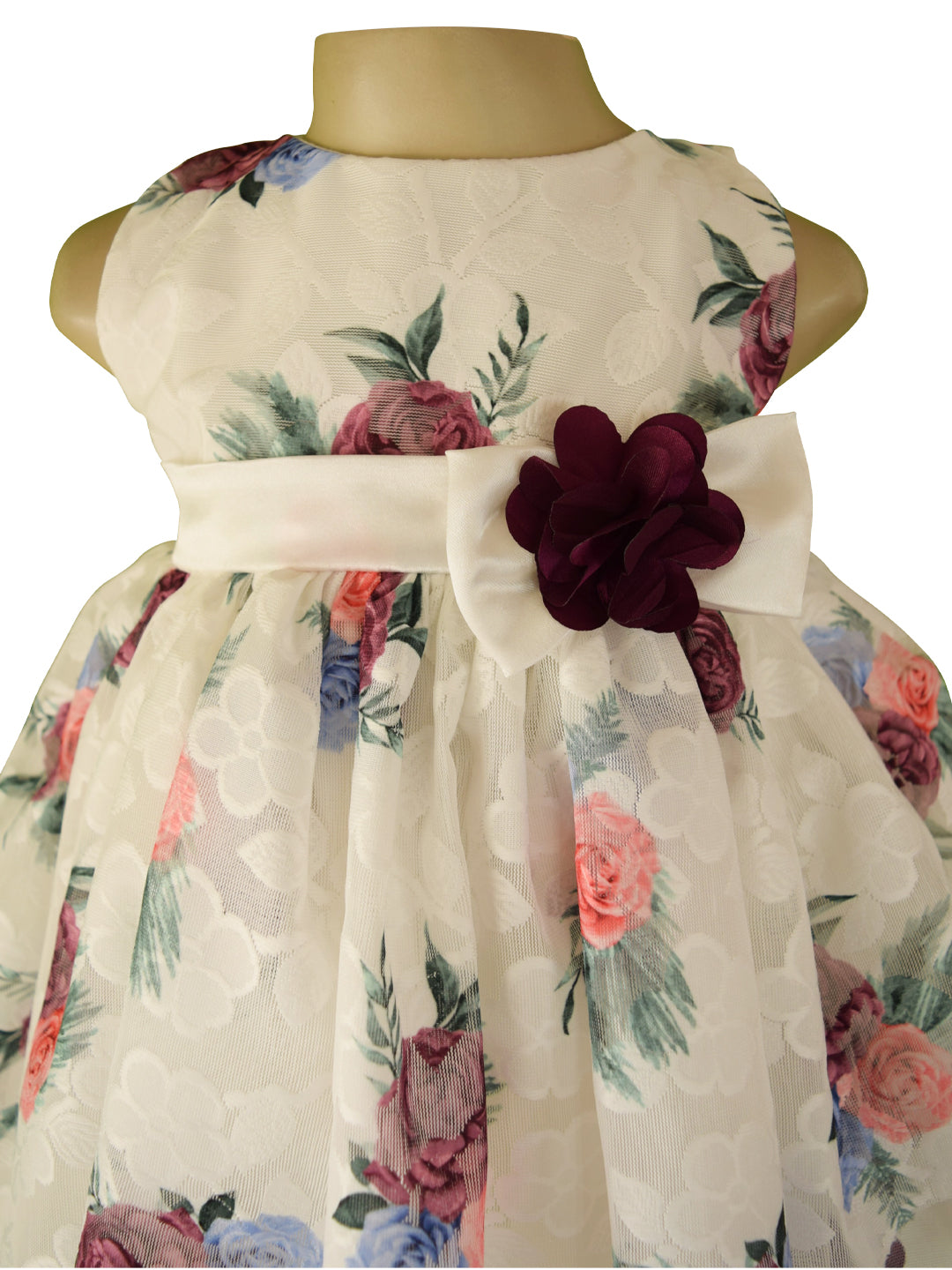 Faye Wine Floral party Dress