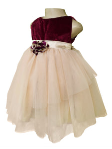 1st Birthday Dress_Faye Wine Velvet Dress