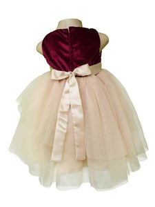 Kids Dress_Faye Wine Velvet Dress