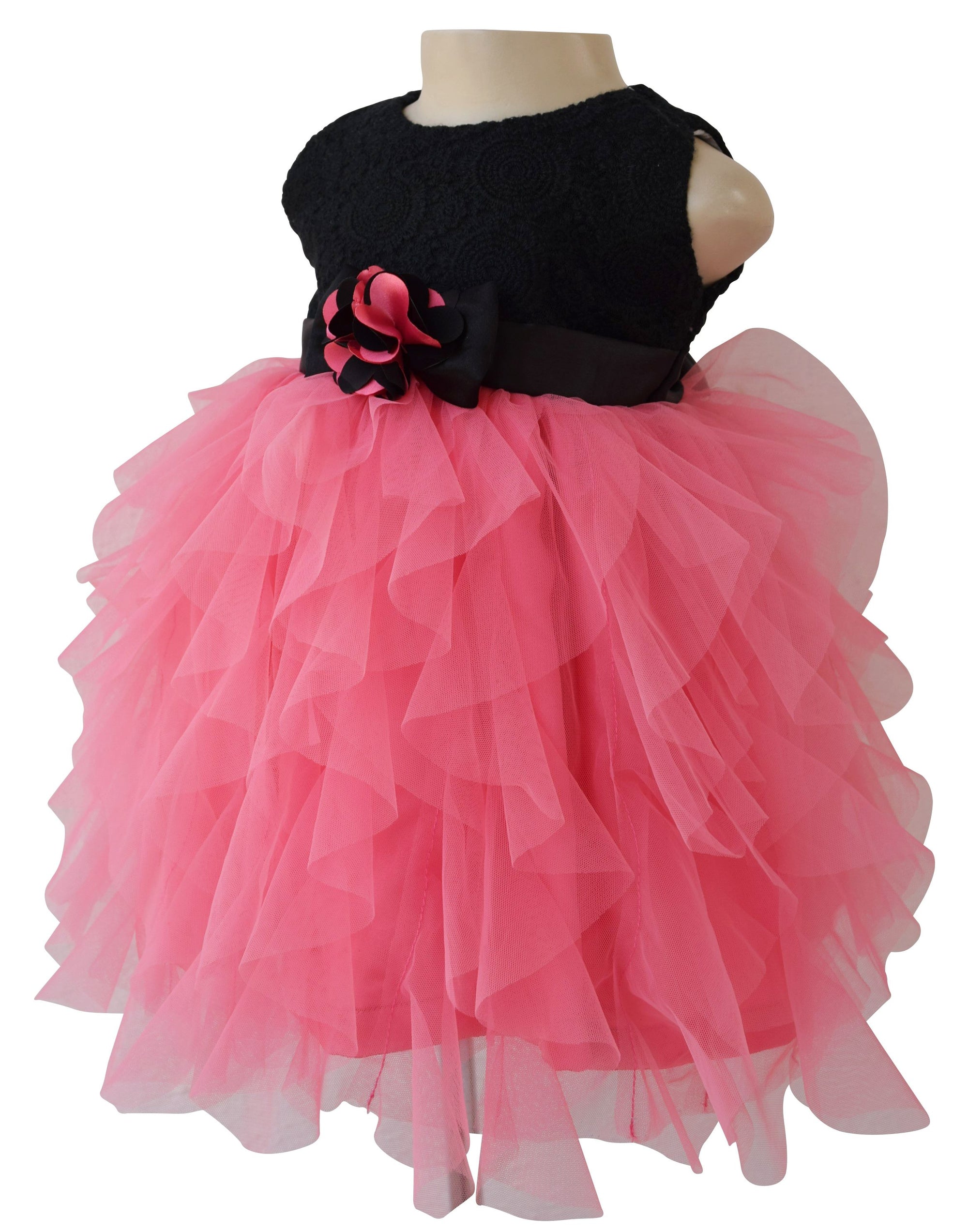 girls dress_Faye Black Lace Waterfall Dress