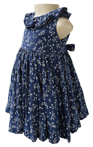 Baby Dress_Blue & Cream Ruffle Dress