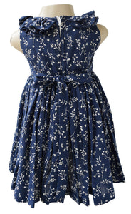 Dress for baby_Blue & Cream Ruffle Dress