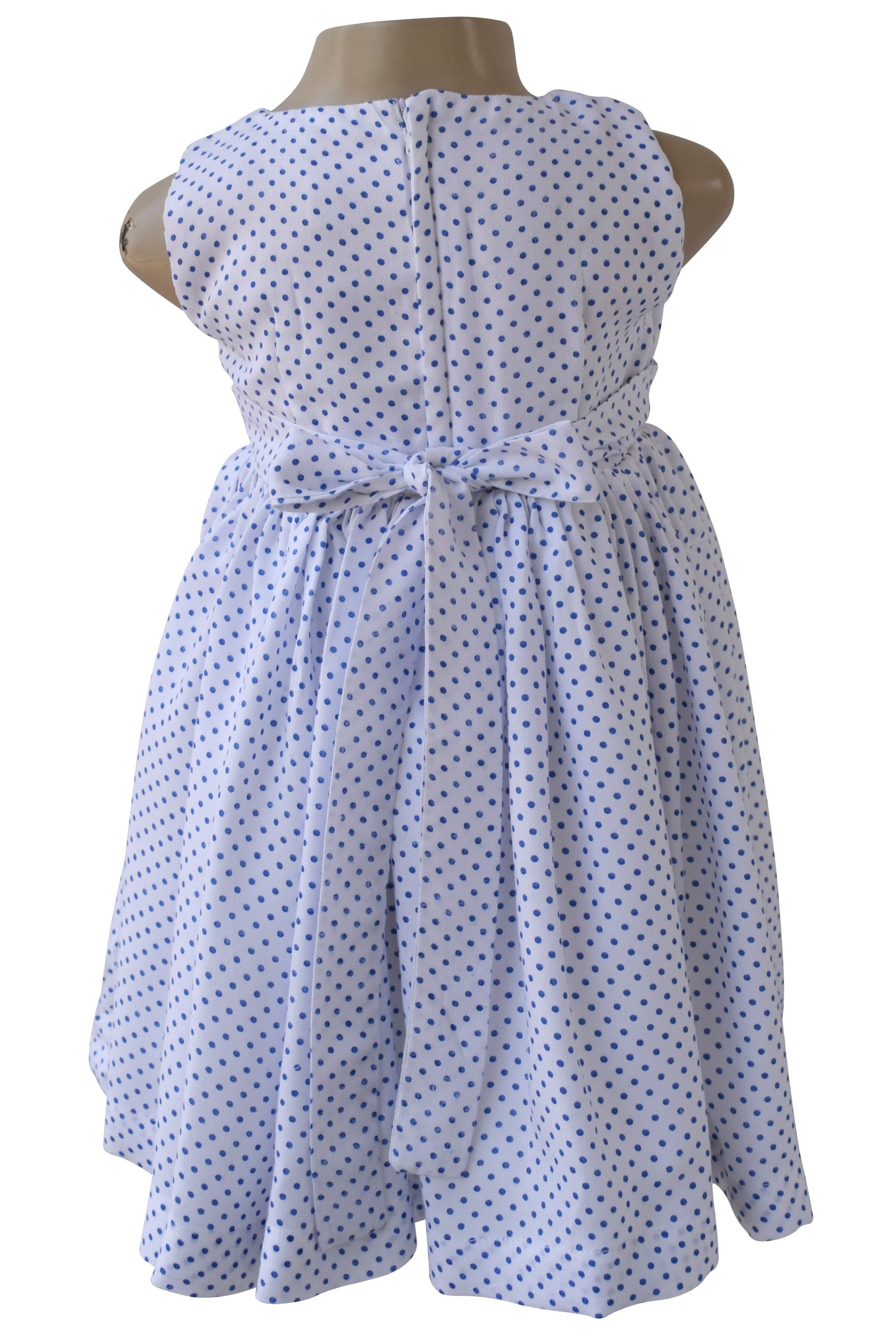 Faye Blue Polka Dress for girls