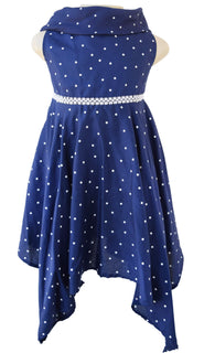 Polka Dress for Kids_Faye Blue Viscose Dress