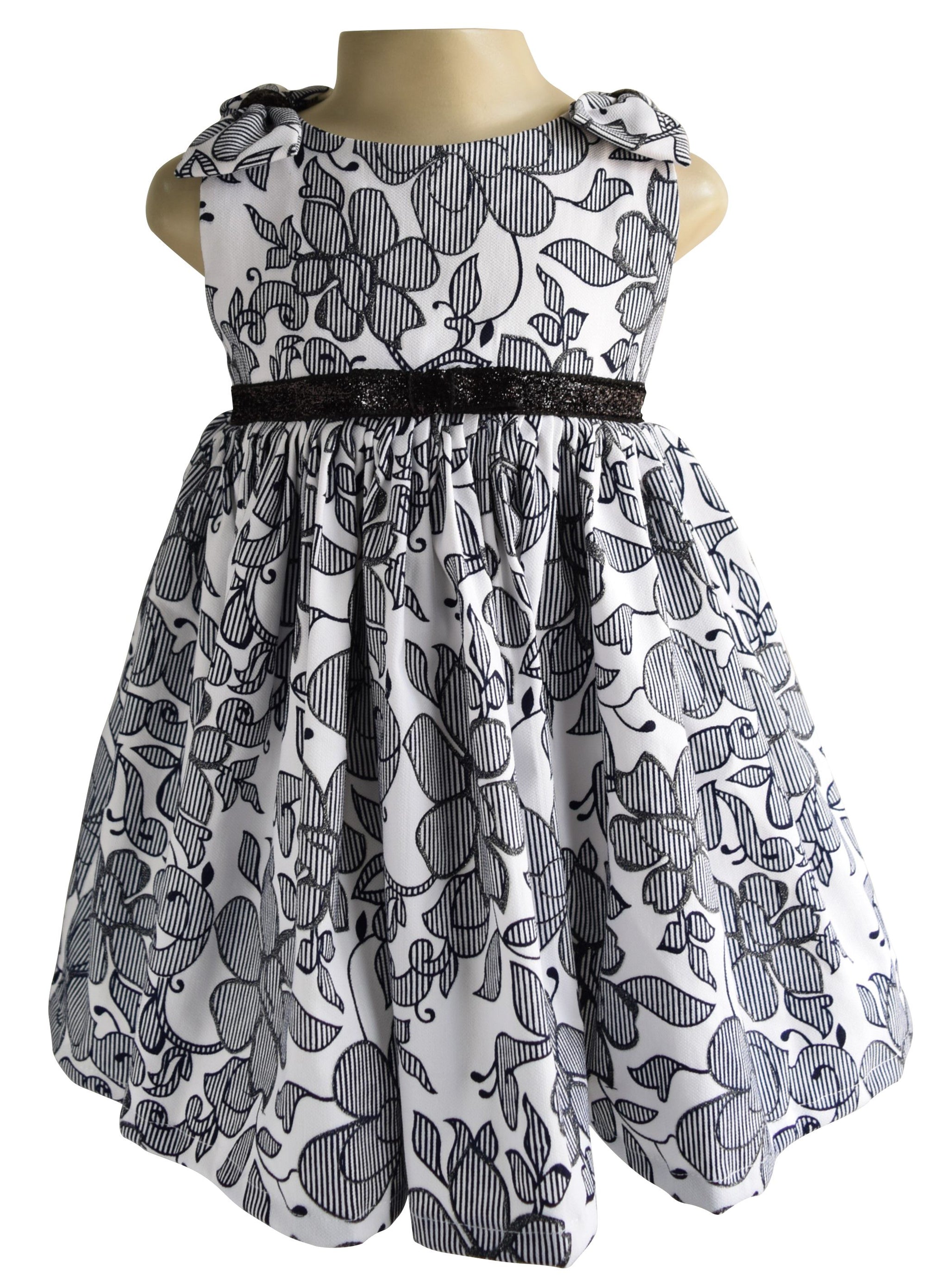 Faye Blue & White Shimmer Dress for girls