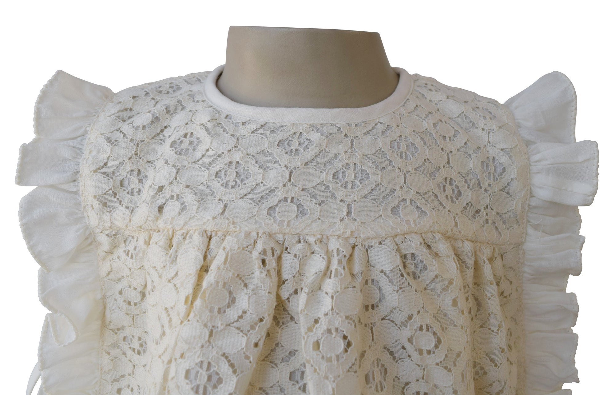 Vintage 1950s Bow Back Classic Short Sleeve Cream Lace Dress Wedding Gown  B39 L | eBay