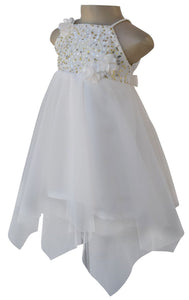 Kids Party Dress_Faye Cream Sequence Strappy Dress