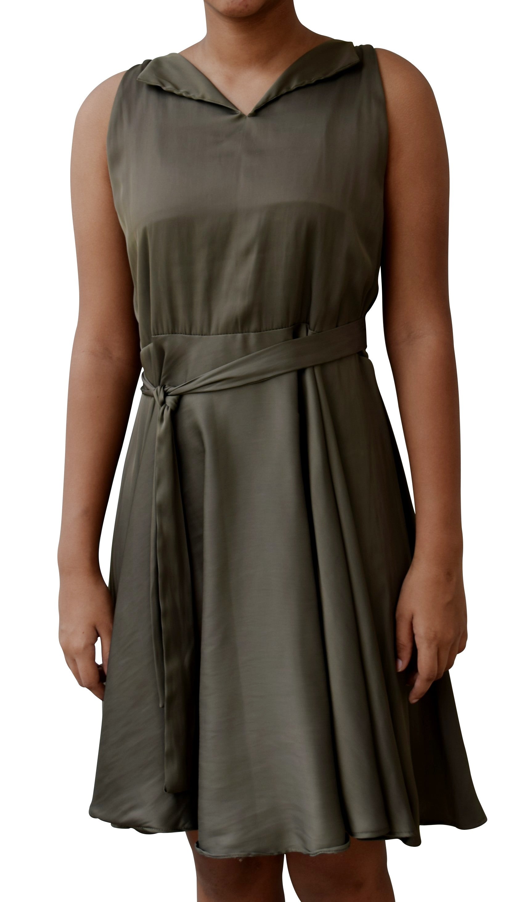 Party Dress for Teens_Faye Olive Collar Dress 