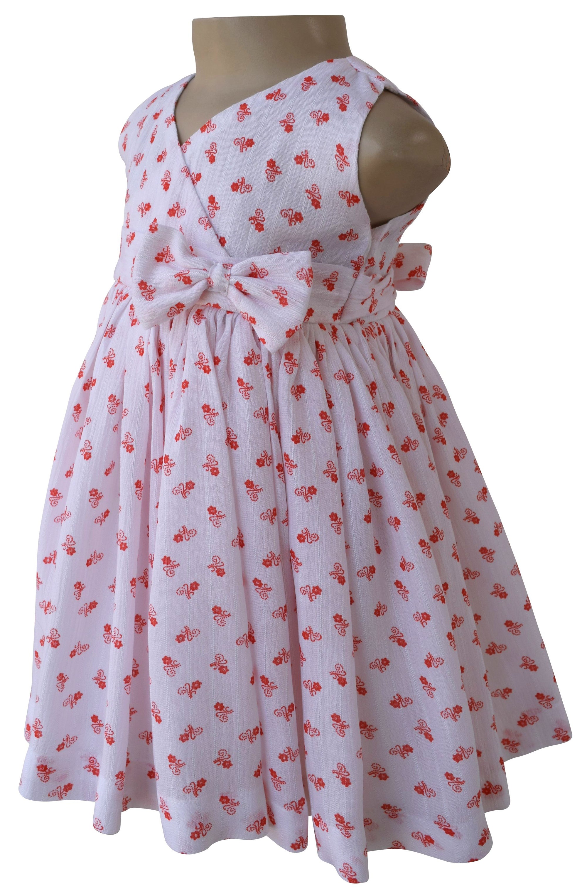 Dress for girls_Faye Orange Floral Print Dress