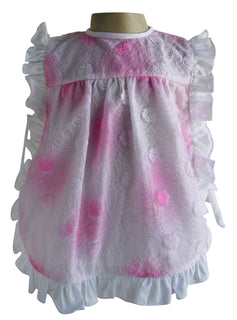 New born dress_Faye Pink & White Lace Baby Dress
