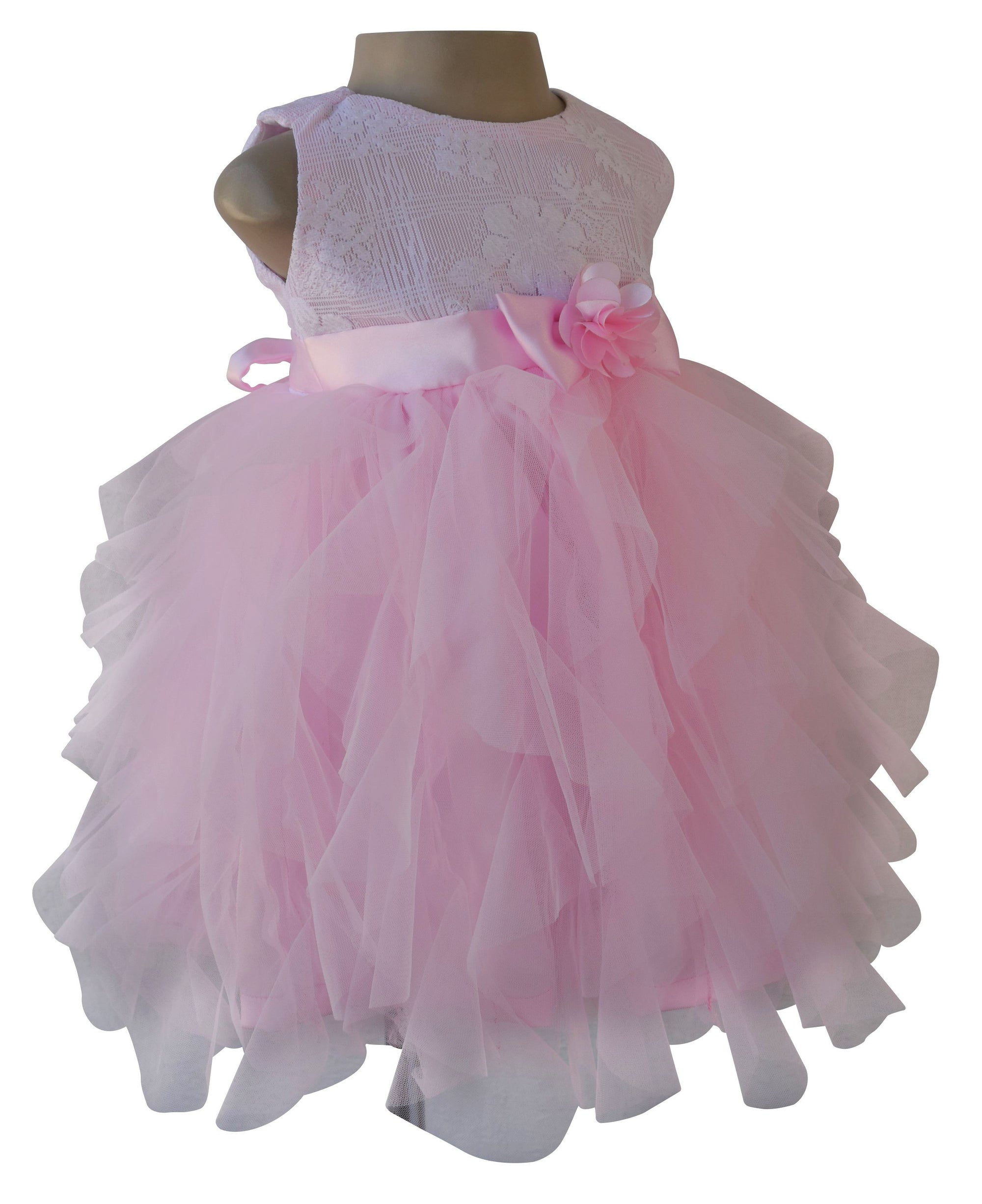Baby Dress_Faye Pink & White Waterfall Party Dress