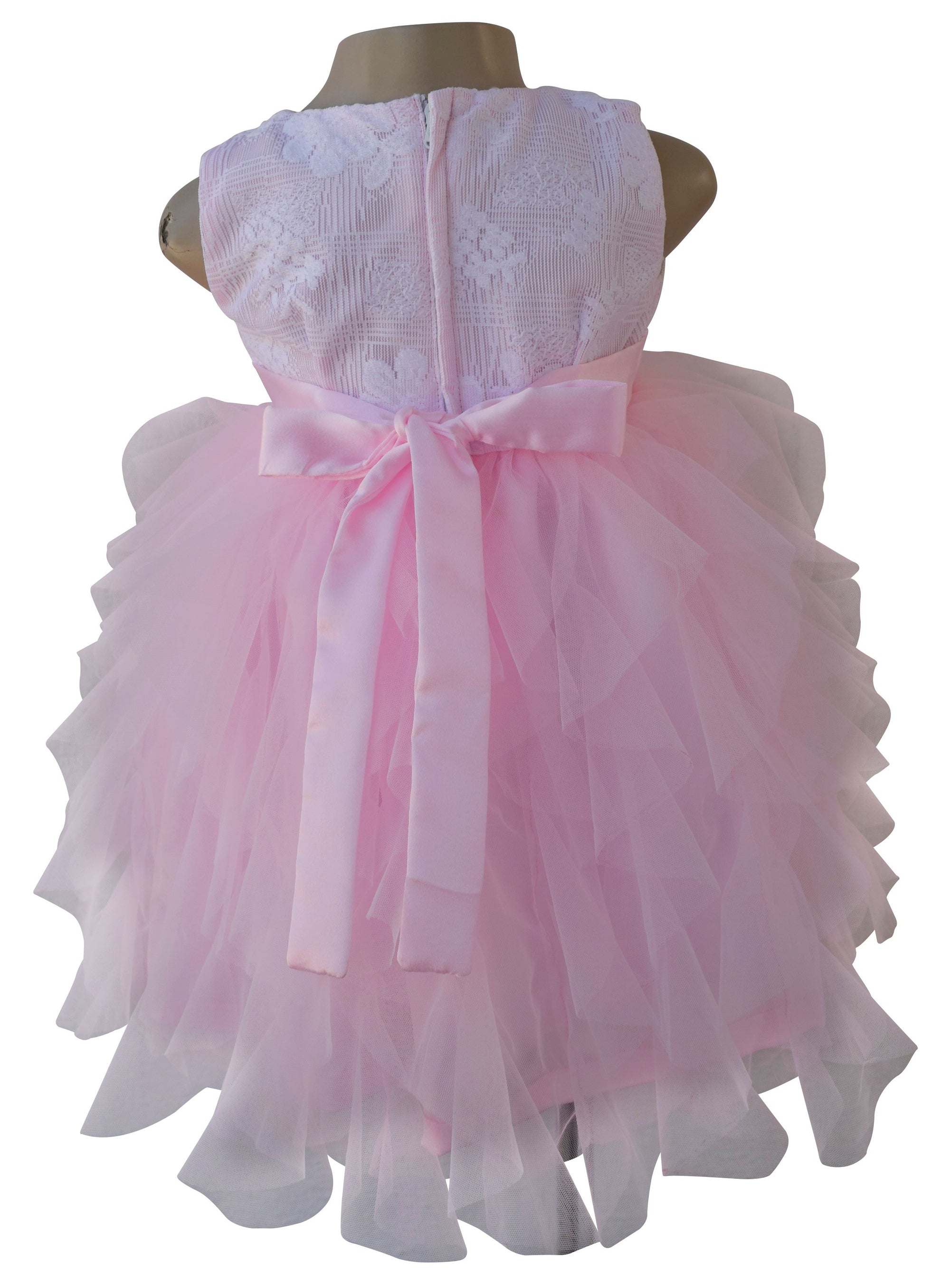 Faye Pink & White Waterfall Party Dress