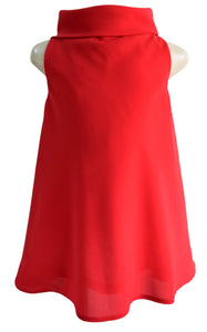 Red Cowl Swing Dress for Kids