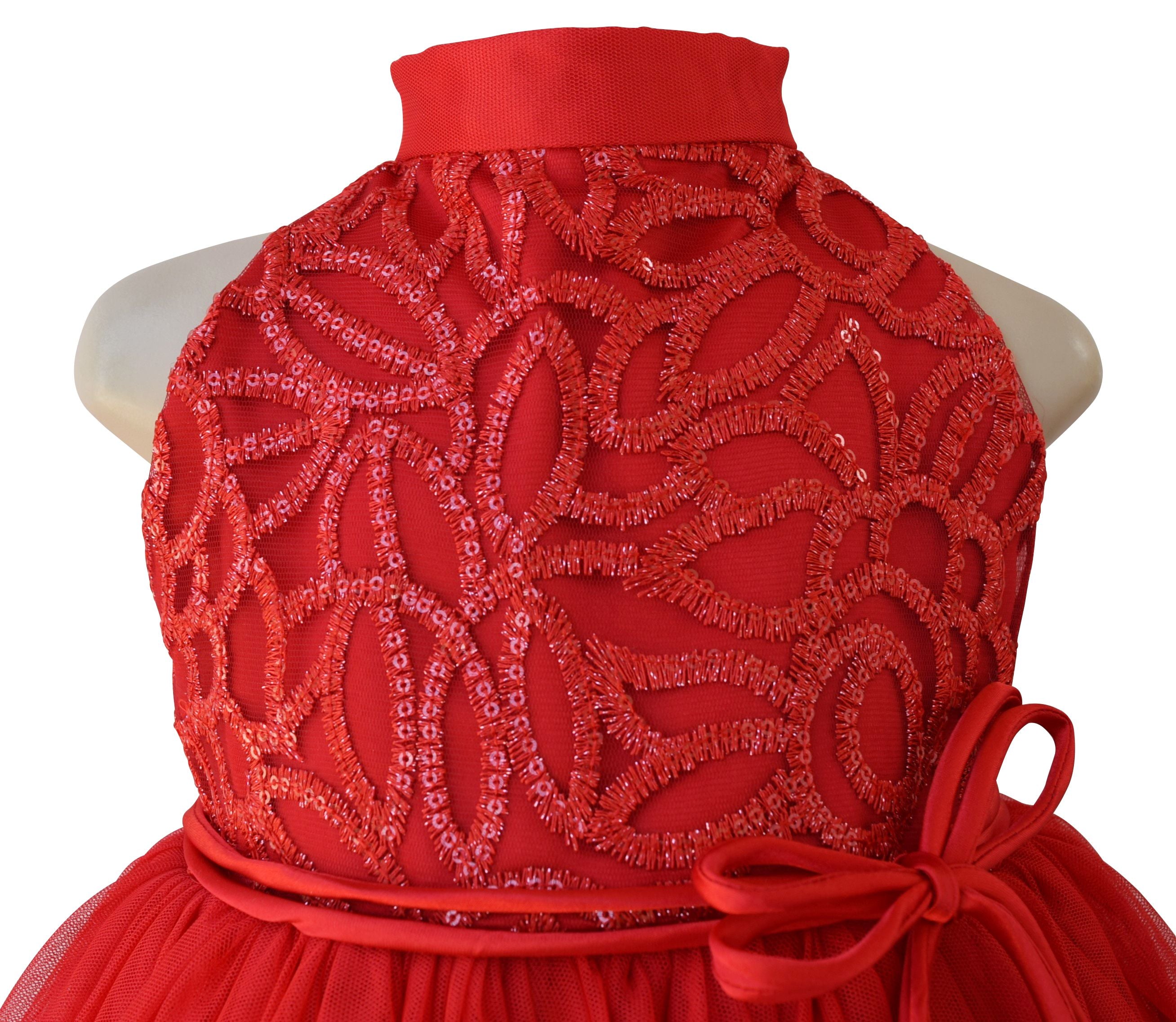 Faye Red Embroidered Gown