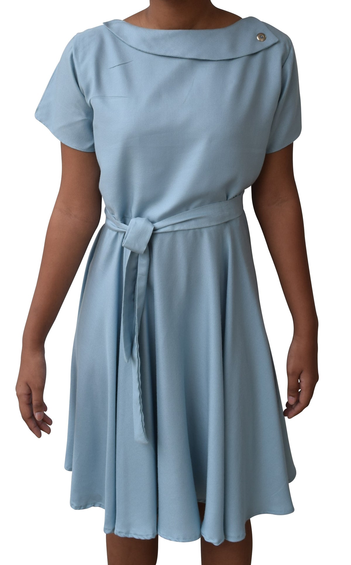 Teens Dress_Faye Powder Blue Collar Dress