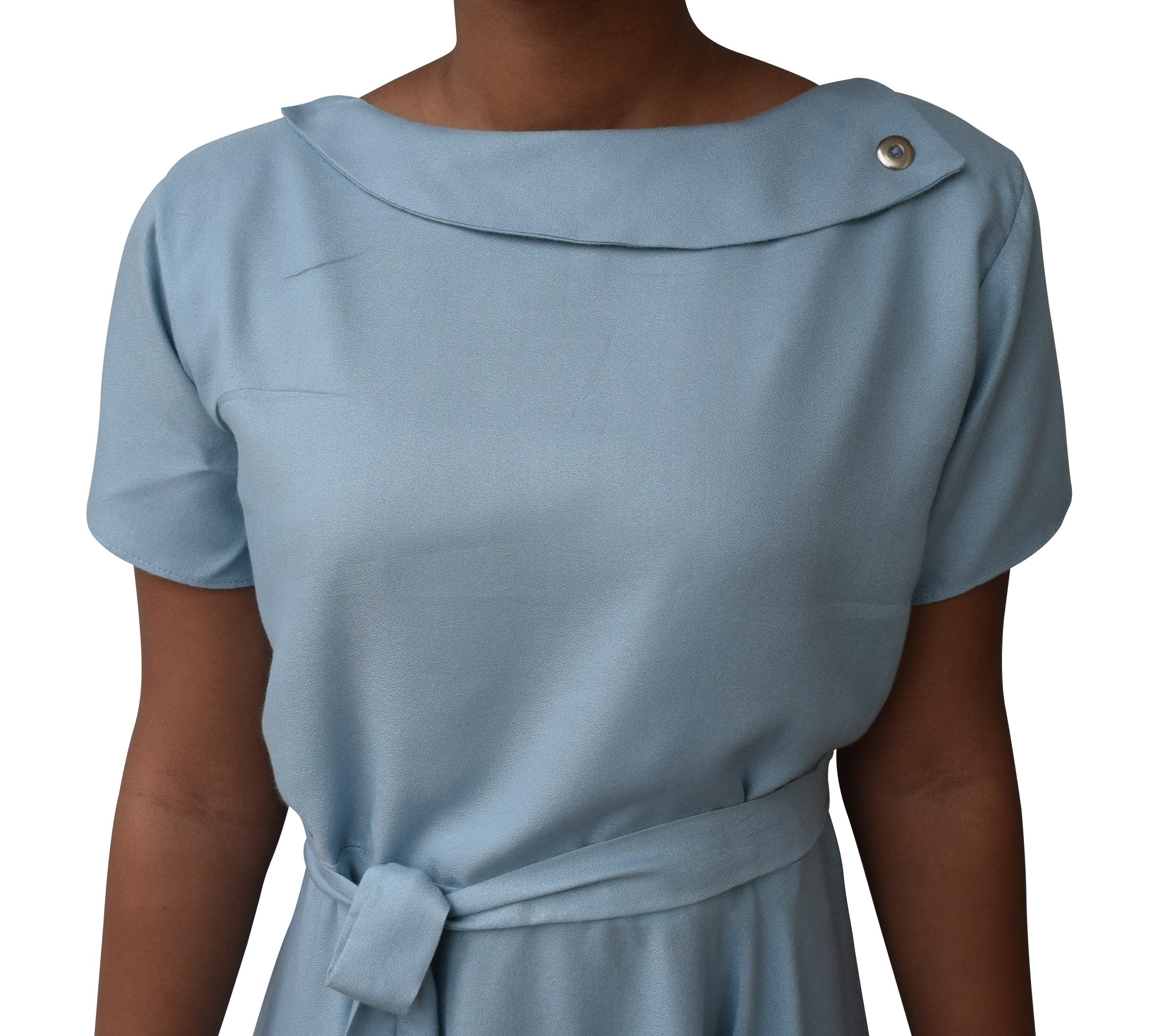 Dress for girls_Faye Powder Blue Collar Dress