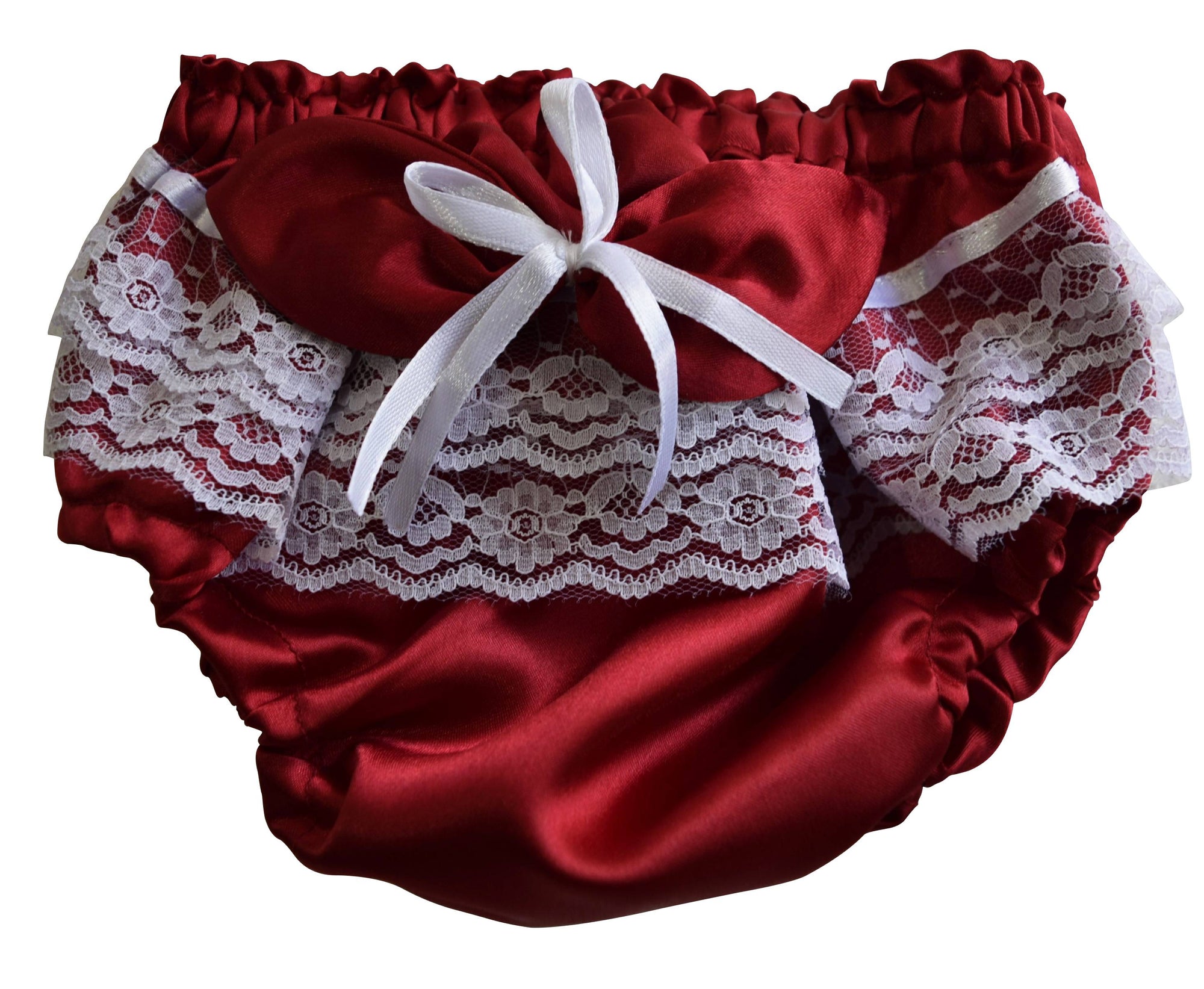 Maroon Satin Bloomers for baby girls