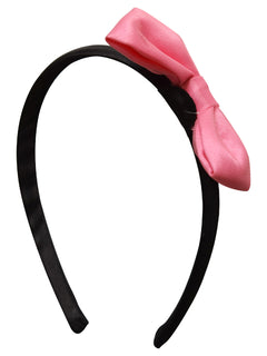 hairband_Onion Pink Bow on Black Satin