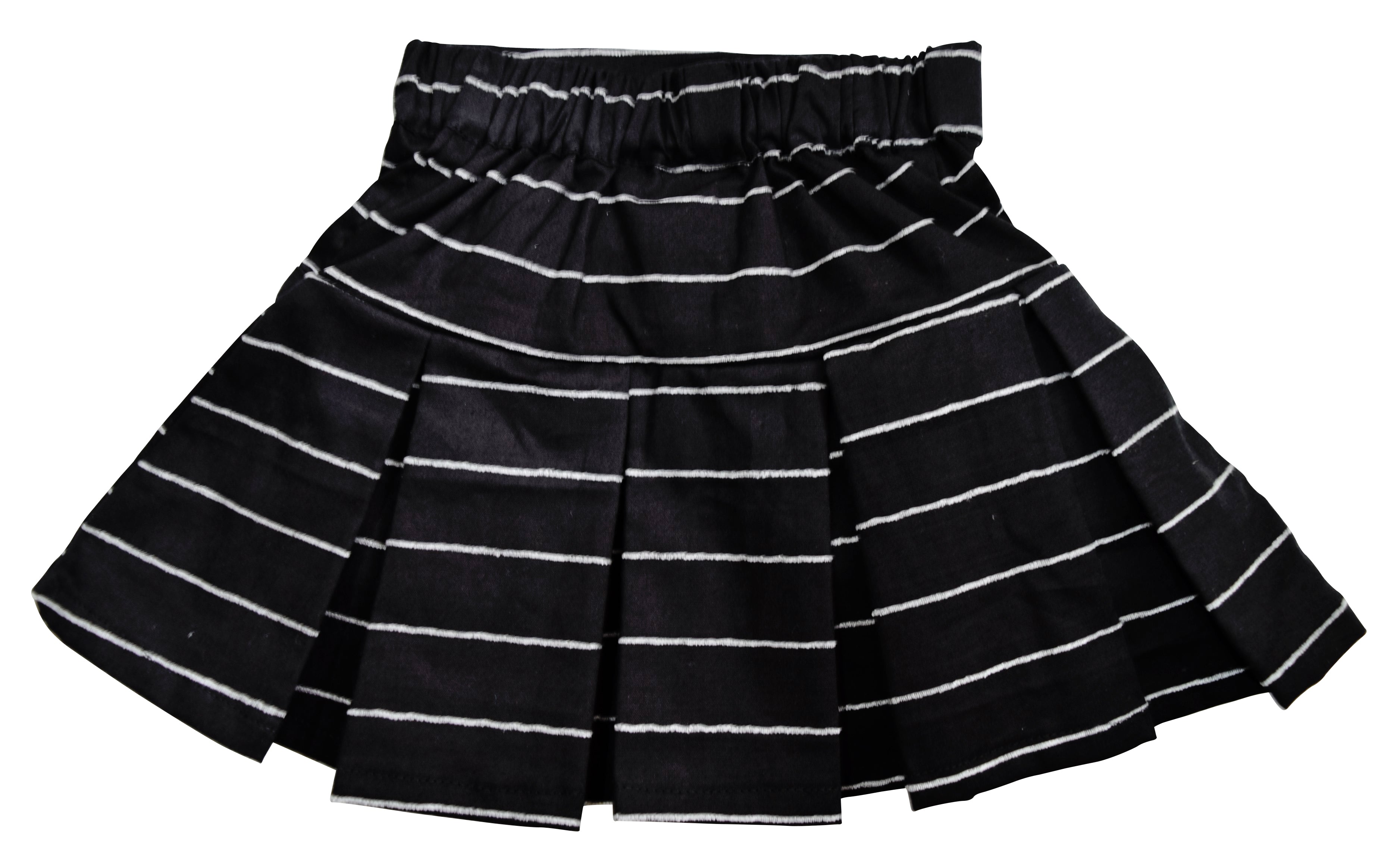Kids Skirt_Black & White Striped Skirt