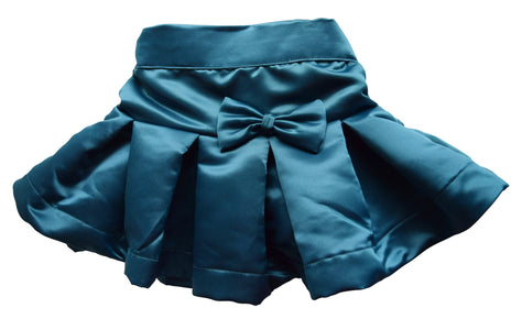 Teal Satin Skirt for Kids