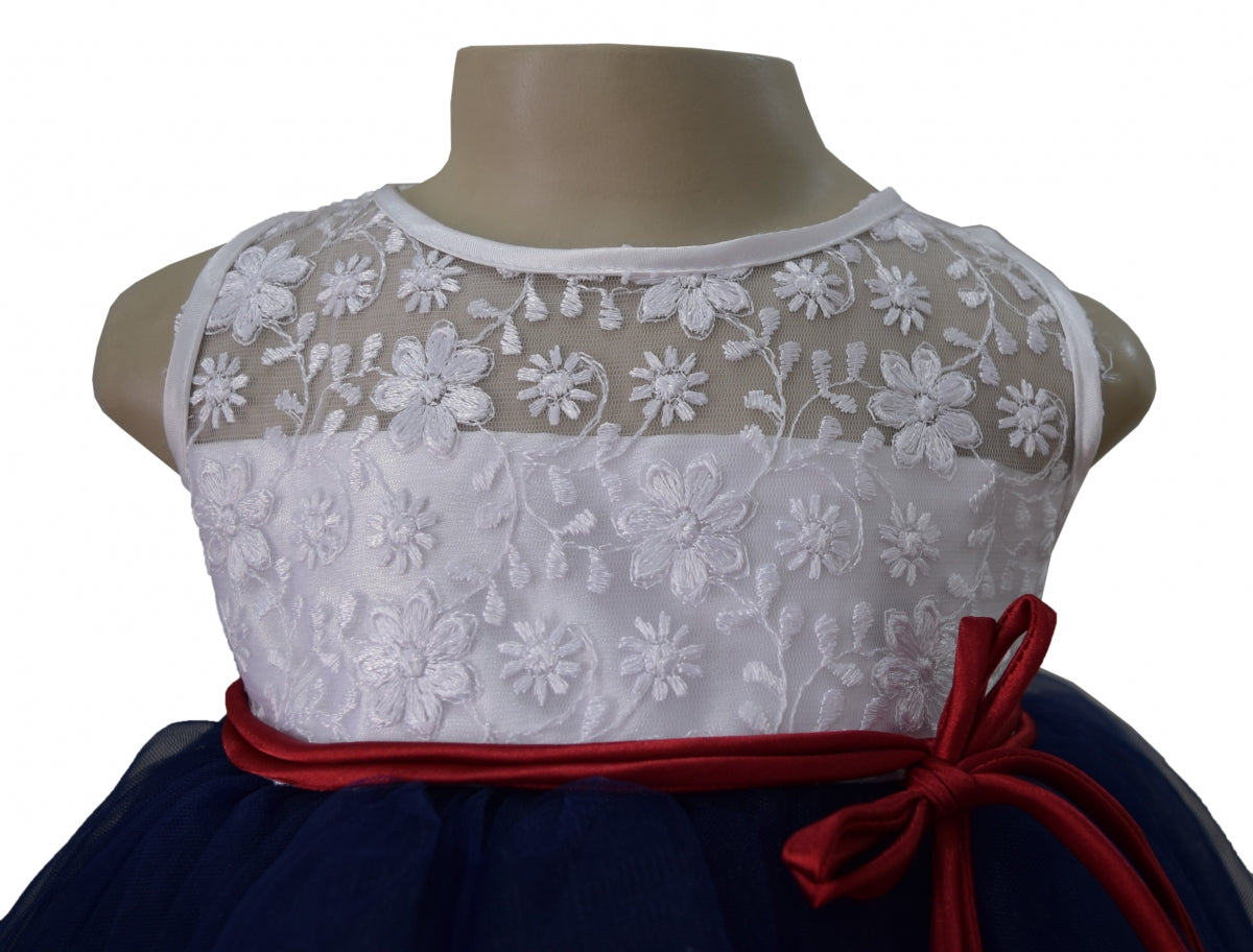 Faye Blue & White Embroidered Dress