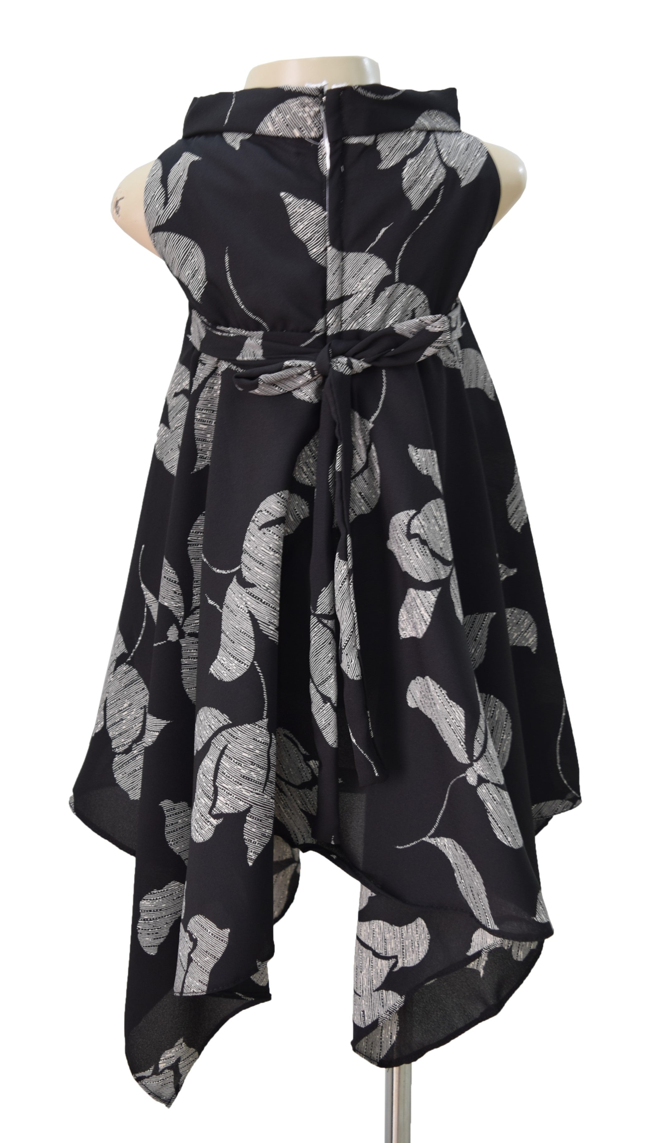 Faye Black Floral Handkerchief Dress 