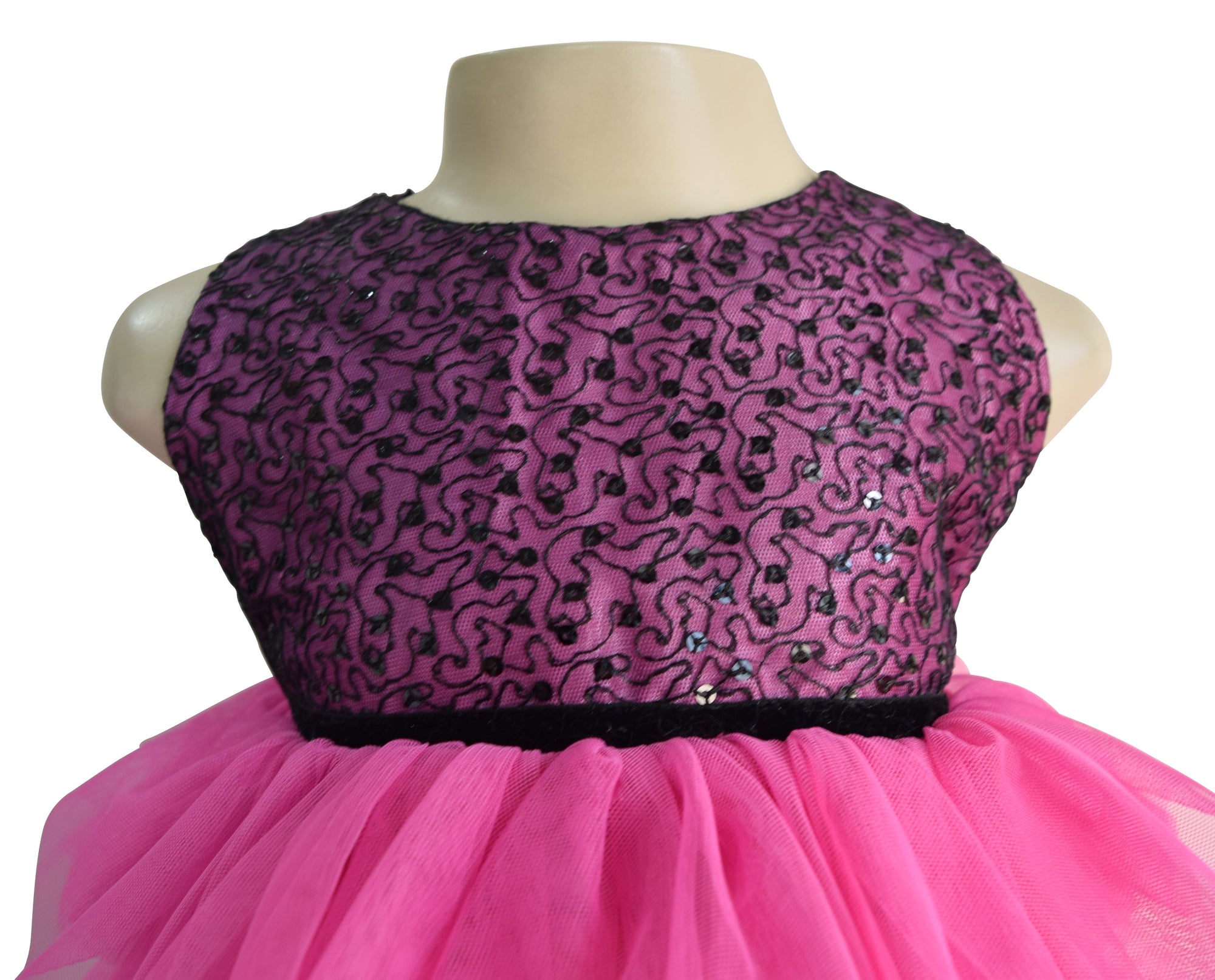 Baby Dress_Faye Pink & Black Tiered Dress