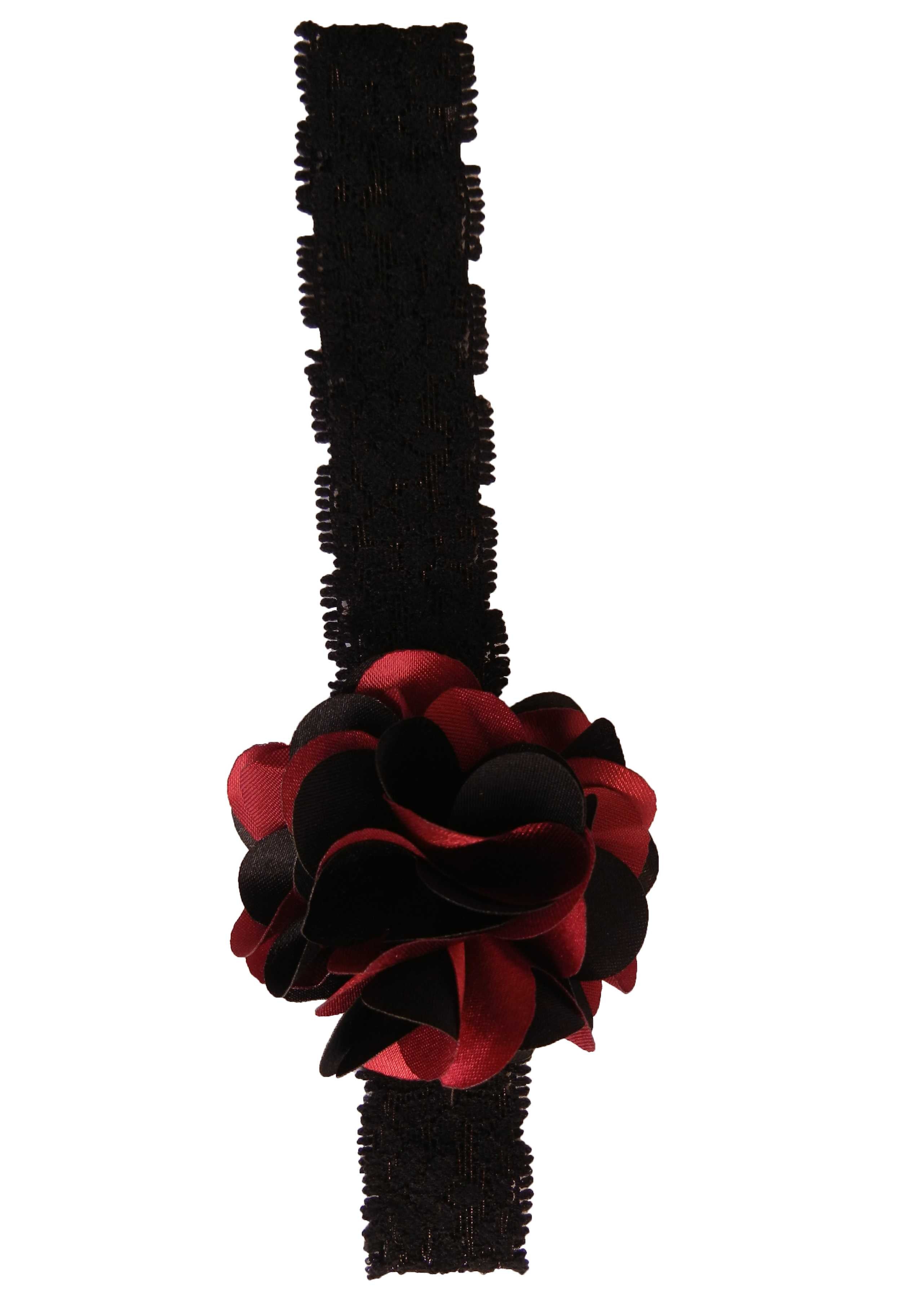 Black & Maroon flower on Black Lace hair bands for girls