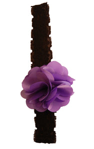 Purple flower on Blk Lace Hair Band for Kids
