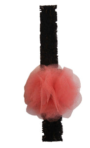 Onpink Net flower on Blk Lace Hair Band for Kids