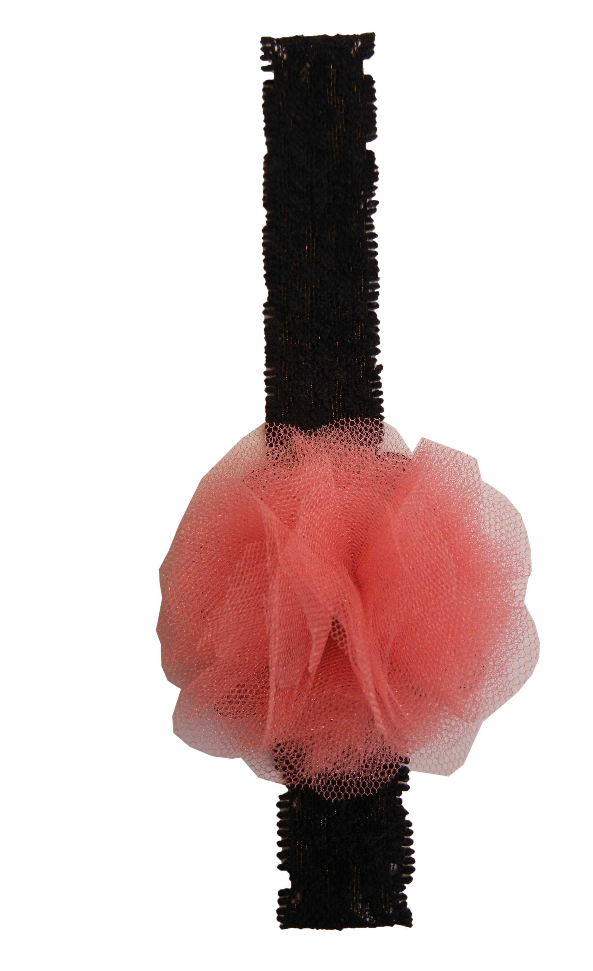 Onpink Net flower on Blk Lace Hair Band for Kids