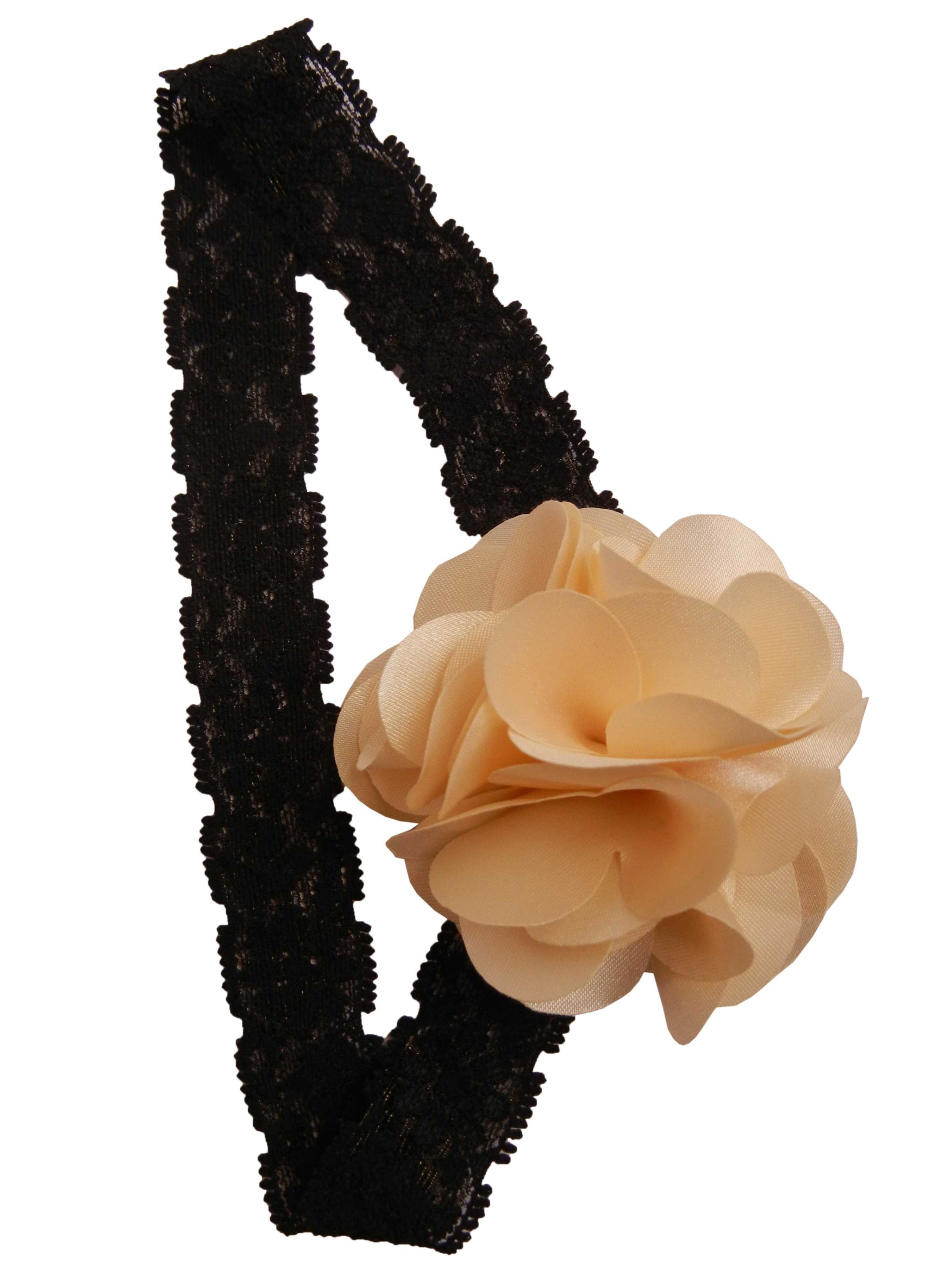 Gold flower on Black Lace hair bands for girls